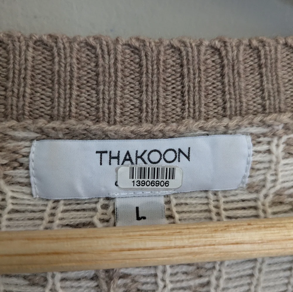 Thakoon Fair Isle Intarsia Tan Sweater Size L